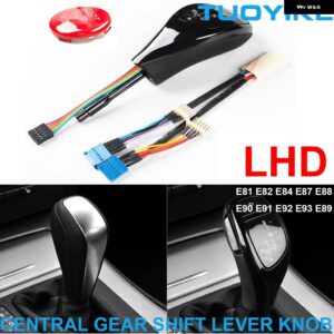 BMW LHD LED 自動 ギア シフト レバーノブ トリム M スポーツ スタイル 1 3シリーズ E81 E82 E84 E87 E88 E90 E91 E92 E93 Z4 E89 - LHD-Black