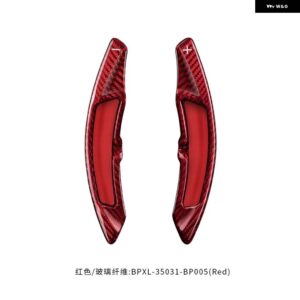 ポルシェ 車カーボン ステアリングホイール パドル シフター 補助 718 ケイマンパナメーラ GTS 4S 2.9T 弾性 ボタン 2018 - Red Carbon Fiber