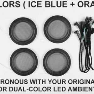 BMW 2/8色 LED アンビエントライト 3 4シリーズ M3 M4 F30 F31 F34 F35 F80 F32 F33 F36 インテリア 装飾ホーン スピーカー カバー ランプ - Matt Black Cover 002