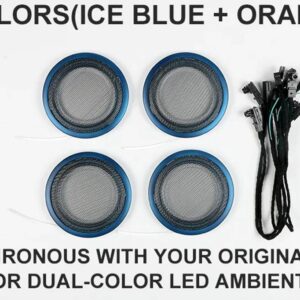 BMW 2/8色 LED アンビエントライト 3 4シリーズ M3 M4 F30 F31 F34 F35 F80 F32 F33 F36 インテリア 装飾ホーン スピーカー カバー ランプ - Blue Cover 002