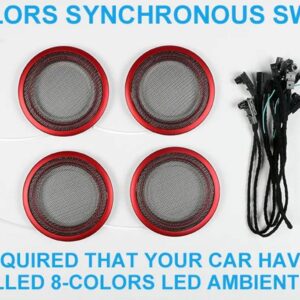 BMW 2/8色 LED アンビエントライト 3 4シリーズ M3 M4 F30 F31 F34 F35 F80 F32 F33 F36 インテリア 装飾ホーン スピーカー カバー ランプ - Red Cover 008