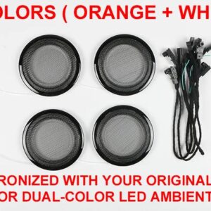 BMW 2/8色 LED アンビエントライト 3 4シリーズ M3 M4 F30 F31 F34 F35 F80 F32 F33 F36 インテリア 装飾ホーン スピーカー カバー ランプ - Piano Black Dual-Col