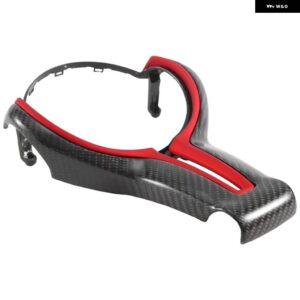 BMW カーボン ステアリングホイール カバー F30 F10 F18 F20 F25 F34 F48 M3 M6 550D 328M 1 2 3 4 5 6 7シリーズ - black,Red