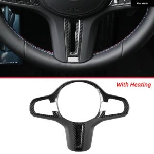 BMW カーボン ステアリングホイール パネル 装飾カバー トリム フレーム G01 G02 G30 M5 F90 F98 X3M X4M - With heating-Leather