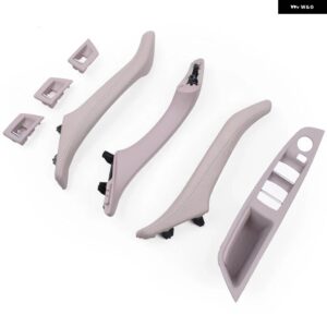 BMW LHD 左手車室内ドアプルハンドル革セットバックミラー 折りたたみ ボタン 5シリーズ F10 F11 F18 520 525 - RHD Cream set