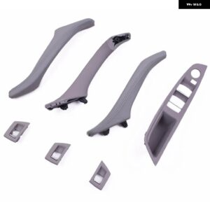 BMW LHD 左手車室内ドアプルハンドル革セットバックミラー 折りたたみ ボタン 5シリーズ F10 F11 F18 520 525 - RHD Gray set