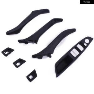 BMW LHD RHD 車内ドアプルハンドル革セットバックミラー 折りたたみ ボタン 5シリーズ F10 F11 F18 520 525 528 530 - RHD Black set