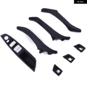 BMW LHD RHD 車内ドアプルハンドル革セットバックミラー 折りたたみ ボタン 5シリーズ F10 F11 F18 520 525 528 530 - LHD Black set