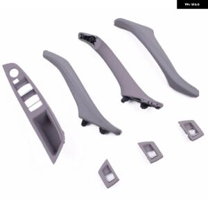 BMW LHD RHD 車内ドアプルハンドル革セットバックミラー 折りたたみ ボタン 5シリーズ F10 F11 F18 520 525 528 530 - LHD Gray set