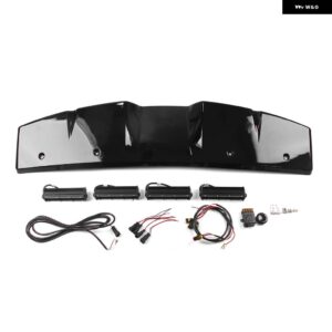 ランドローバー ディフェンダー 90 110 130 2020-2025 フロントルーフ スポイラー ドーム ライトバー DRL 4PC LED デイタイム - Glossy Black
