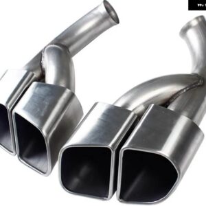 ポルシェ マフラー先端 パイプ カイエン 958.2 V6 ベース 3.0T 2015-2017 リアエア アウトレット ベント サイレンサー 排気 - Silver