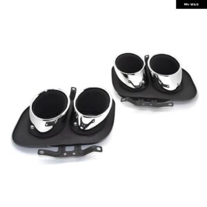 ポルシェ 992 カレラ S 2019-23 専用チタンブラック/マフラー パイプ 排気先端リアベント アウトレット テール パイプ - Silver