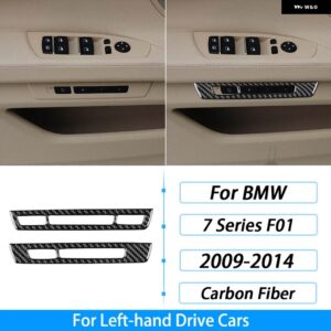 BMW 7シリーズ F01 2009-14 カーボンシート調整メモリ コントロール パネル 装飾 ストリップ車内 装飾 ステッカー - black