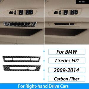 BMW 7シリーズ F01 2009-14 カーボンシート調整メモリ コントロール パネル 装飾 ストリップ車内 装飾 ステッカー - black2