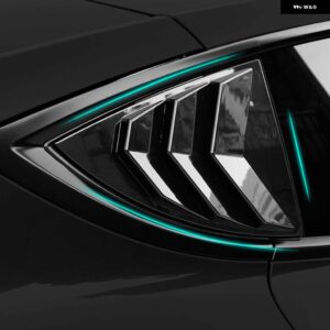 テスラ 1ペア ABS リア車窓シャッターカバー モデルY サイドベント トリム トライアングル アクセサリー - Bright black version