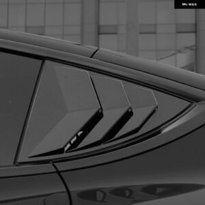 テスラ 1ペア ABS リア車窓シャッターカバー モデルY サイドベント トリム トライアングル アクセサリー - Matte black version