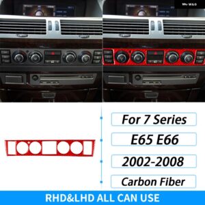 BMW 7シリーズ E65 E66 2002-08 カーボン セントラ ル 空調 コントロール パネル トリム カバー 車内 装飾 ステッカー - red