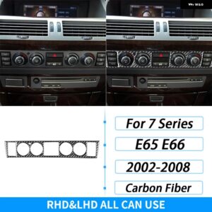 BMW 7シリーズ E65 E66 2002-08 カーボン セントラ ル 空調 コントロール パネル トリム カバー 車内 装飾 ステッカー - black