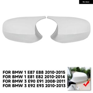 BMW E90 E91 ブラック M3 スタイル カバー E81 E82 E87 E88 1 3シリーズ E92 E93 白 黒 M ルックリア ミラー キャップカーアクセサリー - White3