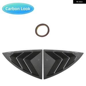 テスラ モデルY 2019-2023 リアウィンドウシャッターカバー トリム ウィンドウルーバー サイドベント ABS グロスブラックオートアクセ - Carbon Look
