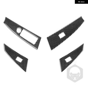 BMW 5シリーズ E60 2004-2007 カーボンウィンドウリフトスイッチ ボタン トリム カバー インテリア アクセサリー 装飾 ステッカー - LHD4