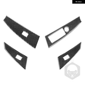 BMW 5シリーズ E60 2004-2007 カーボンウィンドウリフトスイッチ ボタン トリム カバー インテリア アクセサリー 装飾 ステッカー - RHD5