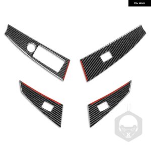 BMW 5シリーズ E60 2004-2007 カーボンウィンドウリフトスイッチ ボタン トリム カバー インテリア アクセサリー 装飾 ステッカー - LHD