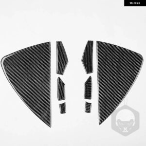 テスラ モデルY 2020 + モデル3 2017-2022 カーボンフロントドアスロット パネル トリム カバー カー インテリア アクセサリー - black