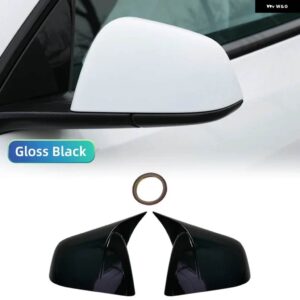 テスラ 車ペーストサイドドア ミラー カバー モデルY 2019-2023 黒 外装 アクセサリー ABS サイドバック ミラー カバー - Bright Black