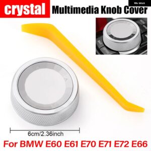 BMW マルチメディア ボタン ノブカバー クリスタル/セラミック E60 E61 E70 E71 E72 E66 5シリーズ X5 X6 センター コントロール ボタン スイッチノブ - Crystal