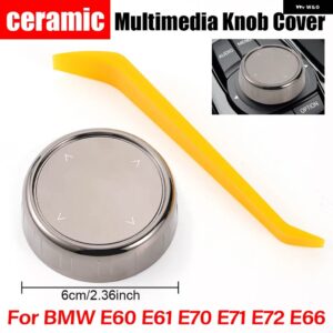 BMW マルチメディア ボタン ノブカバー クリスタル/セラミック E60 E61 E70 E71 E72 E66 5シリーズ X5 X6 センター コントロール ボタン スイッチノブ - Ceramic