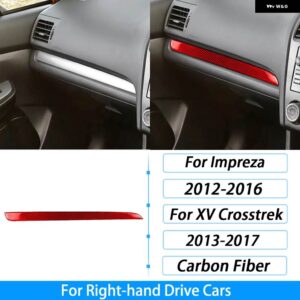 スバル インプレッサ 2012-2016 XV CROSSTREK 13-17 カーボン副パイロット ダッシュボード パネル トリム カバー 車 - red