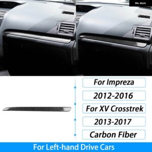 スバル インプレッサ 2012-2016 XV CROSSTREK 13-17 カーボン副パイロット ダッシュボード パネル トリム カバー 車 - black
