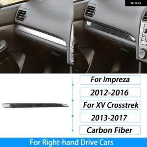 スバル インプレッサ 2012-2016 XV CROSSTREK 13-17 カーボン副パイロット ダッシュボード パネル トリム カバー 車 - black2