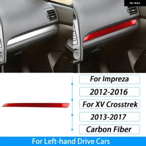 スバル インプレッサ 2012-2016 XV CROSSTREK 13-17 カーボン副パイロット ダッシュボード パネル トリム カバー 車 - red3