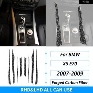 BMW X5 E70 2007-2009 カーボンドアスタートストップスイッチ パネル 装飾 ストリップ インテリア ACCESSORIERS ステッカー - 8 pcs