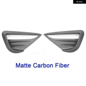 テスラ フロントバンパー フォグランプ 装飾 フレーム カバー モデルY 2021-2024 - Matte Carbon Fiber