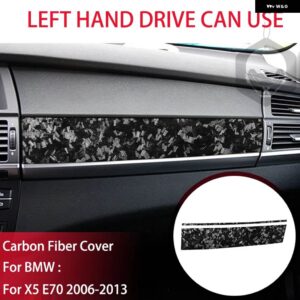 BMW 副パイロット ダッシュボード パネル グローブ ボックス 装飾 カバー X5 E70 2006-2013 リアル インテリア カーボン トリム ステッカー - Forged carbon LHD