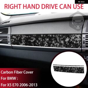 BMW 副パイロット ダッシュボード パネル グローブ ボックス 装飾 カバー X5 E70 2006-2013 リアル インテリア カーボン トリム ステッカー - Forged carbon RHD
