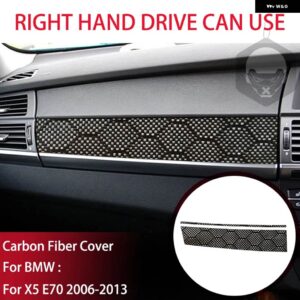 BMW 副パイロット ダッシュボード パネル グローブ ボックス 装飾 カバー X5 E70 2006-2013 リアル インテリア カーボン トリム ステッカー - Football carbon RHD