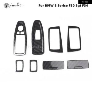 BMW カーボンウィンドウ コントロール パネル カバー トリム 3シリーズ F30 F34 2013-2018 4シリーズ F33 F36 アクセサリー ABS ステッカー - carbon fiber grain