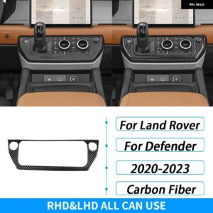 ランドローバー ディフェンダー 2020-2023 カーボンセンター コンソール ギア シフト パネル カバー 車内 装飾 アクセサリー ステッカー - Black Carbon Fiber