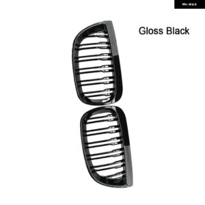 BMW フロントキドニー グリル グロス/マットブラックダブルスラット レーシング グリル 1シリーズ E87 フェイスリフト前 5 ドア 38169 - b