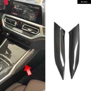 BMW ギア パネル ステッカー 2シリーズ G42 2022 220D 220I 230I カーボン インテリアセット センター コンソール ダッシュボード トリム サイド AC - 2pcs Gear Side LHD