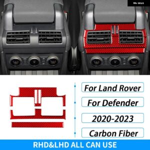 ランドローバー ディフェンダー 2020-2023 カーボンリア エアベント アウトレット パネル トリム カバー 車内 装飾 アクセサリー ステッカー - red carbon fiber
