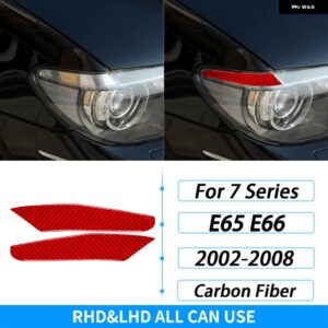 BMW 7シリーズ E65 E66 2002-2008 カーボン ヘッドライト アイブロウ トリム カバー 装飾 スタイリング アクセサリー ステッカー - red