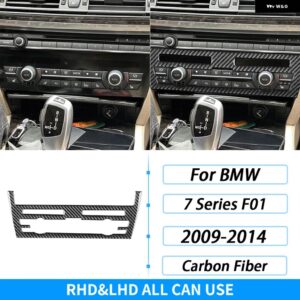 BMW 7シリーズ F01 2009-2014 カーボン セントラ ルエアコン CD コントロール パネル トリム カバー 車内 装飾 ステッカー - black