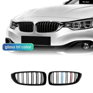 BMW 1ペア フロントバンパー グリル レーシング グリル 4シリーズ F32 F33 F36 M3 F80 M4 F82 12-20 デュアルスラット 黒アクセサリー - M Colour