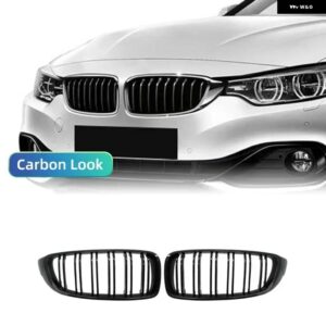 BMW フロントバンパー キドニー グリル 光沢ブラック M スタイル レーシング グリル カバー 4シリーズ F32 F33 F36 M3 F80 M4 F82 2013-2020 - Carbon Look