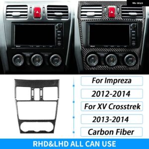 スバル インプレッサ 12-14 XV クロストレック 13-14 カーボン コンソール AC ラジオ パネル 装飾 カバー 車内 装飾 ステッ - black